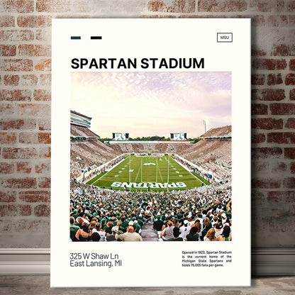 Spartan Stadium Print, Michigan State Spartans Stadium Canvas Art, Fan Gifts, Sport Art, Canvas Print Wall Art