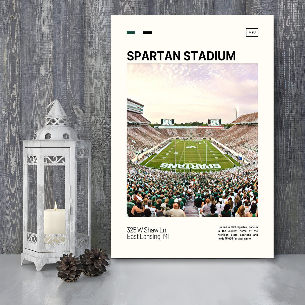 Spartan Stadium Print, Michigan State Spartans Stadium Canvas Art, Fan Gifts, Sport Art, Canvas Print Wall Art