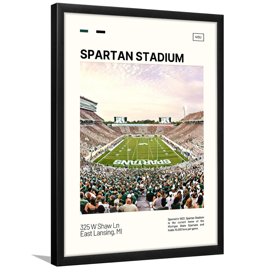 Spartan Stadium Print, Michigan State Spartans Stadium Art, Gifts for him, Sport Art, Framed Art Print Wall Decor