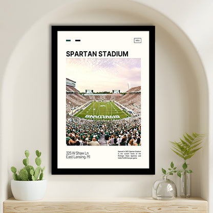 Spartan Stadium Print, Michigan State Spartans Stadium Art, Gifts for him, Sport Art, Framed Art Print Wall Decor