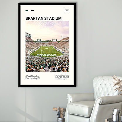 Spartan Stadium Print, Michigan State Spartans Stadium Art, Gifts for him, Sport Art, Framed Art Print Wall Decor