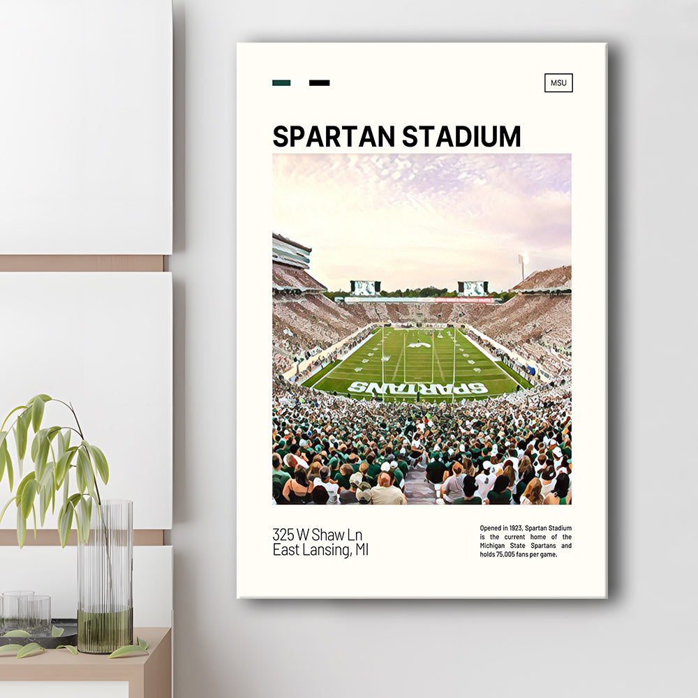 Spartan Stadium Print, Michigan State Spartans Stadium Canvas Art, Fan Gifts, Sport Art, Canvas Print Wall Art