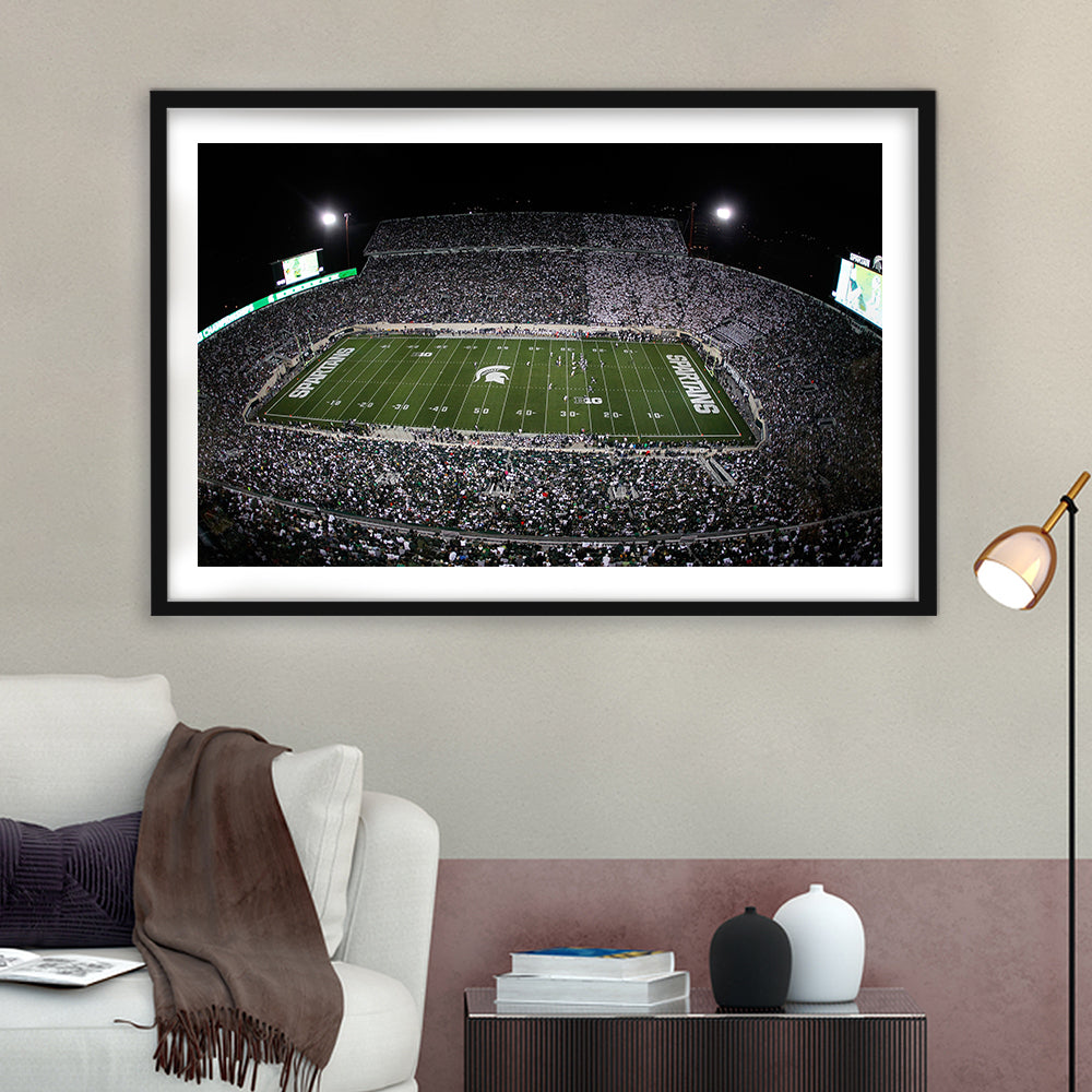 Spartan Stadium, Stadium Canvas, Sport Art, Gift for him, White Border Framed Art Print Wall Decor