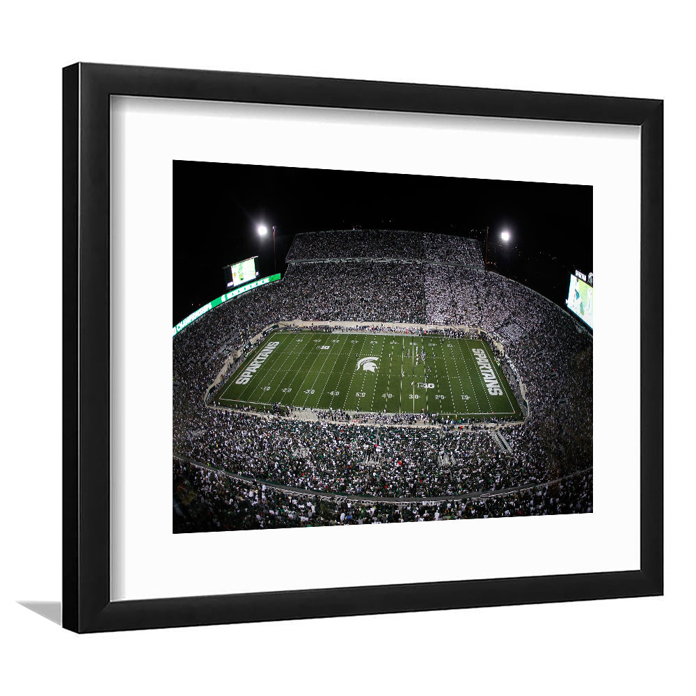 Spartan Stadium, Stadium Canvas, Sport Art, Gift for him, White Border Framed Art Print Wall Decor