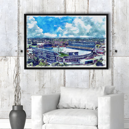 Spartan Painting Stadium Watercolor, East Lansing Michigan Watercolor, Sport Gift Art, Framed Canvas Print Wall Art