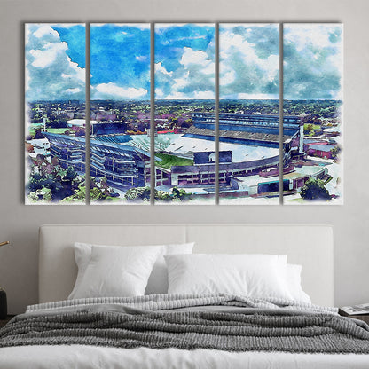 Spartan Painting Stadium Watercolor, East Lansing Michigan Watercolor, Sport Art, Extra Large Canvas Print Wall Art