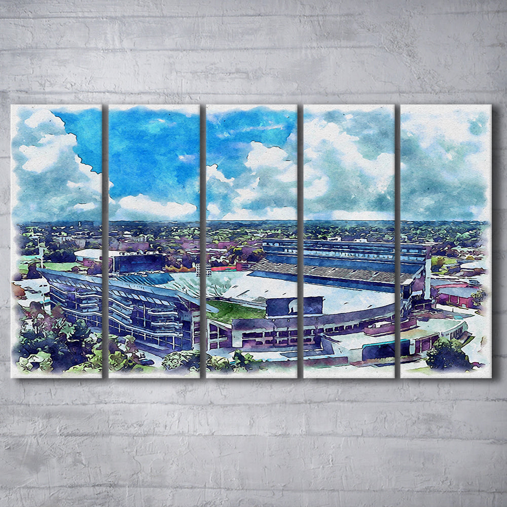 Spartan Painting Stadium Watercolor, East Lansing Michigan Watercolor, Sport Art, Extra Large Canvas Print Wall Art