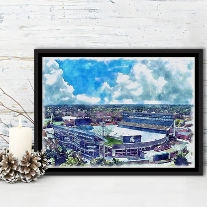 Spartan Painting Stadium Watercolor, East Lansing Michigan Watercolor, Sport Gift Art, Framed Canvas Print Wall Art