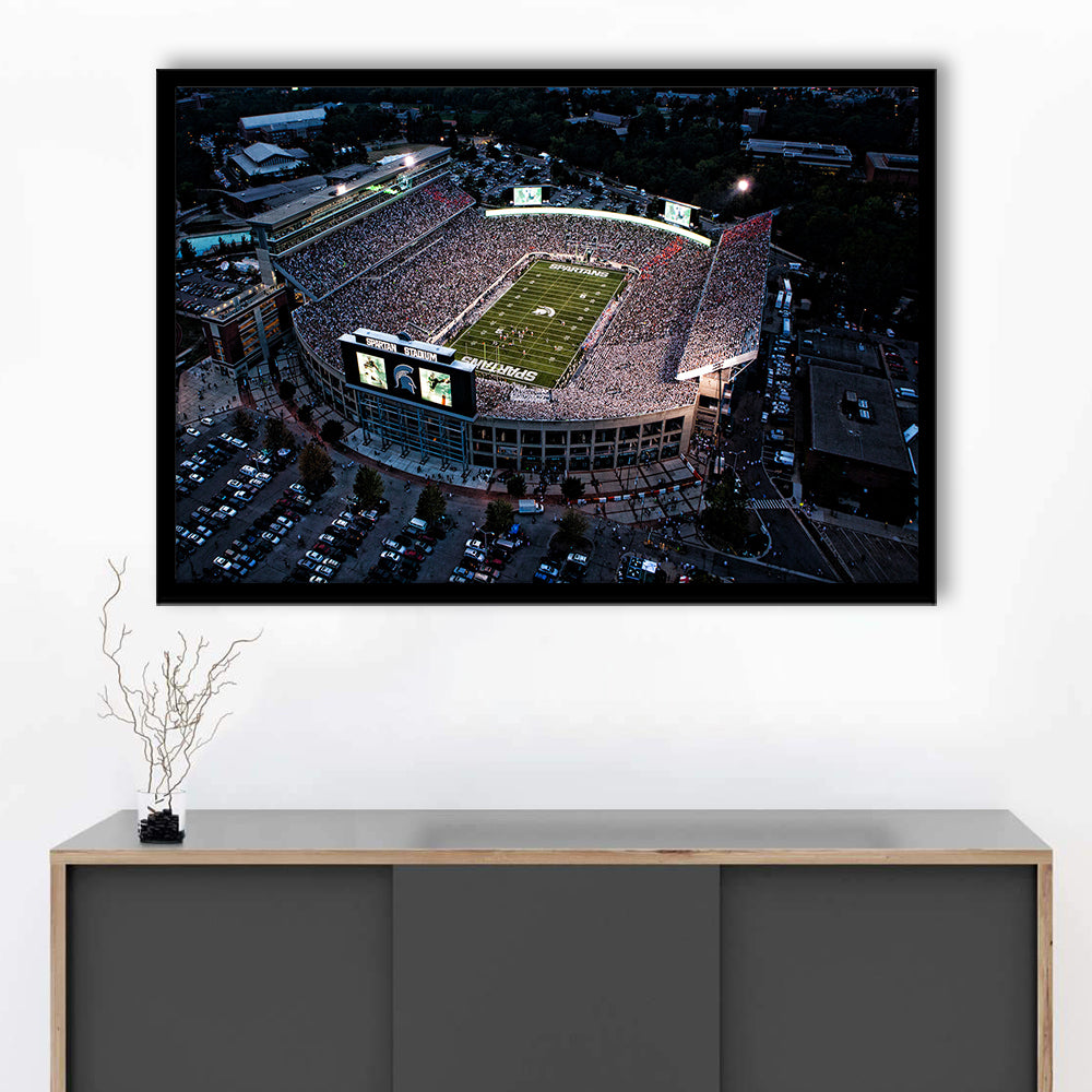 Spartan Stadium in Michigan, Stadium Canvas, Sport Art, Gift for him, Framed Art Print Wall Decor, Picture Framed