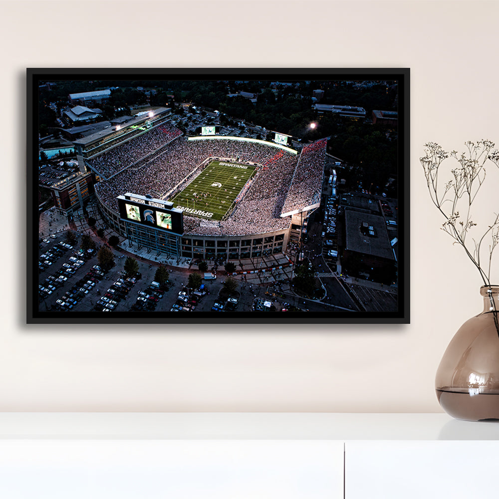 Spartan Stadium in Michigan, Stadium Canvas, Sport Art, Framed Canvas Print Wall Art, Floating Frame
