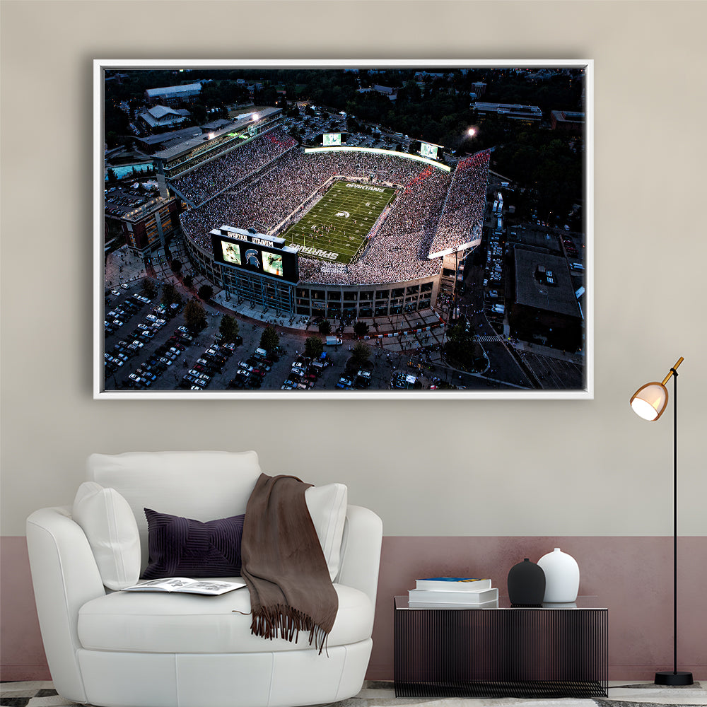 Spartan Stadium in Michigan, Stadium Canvas, Sport Art, Framed Canvas Print Wall Art, Floating Frame