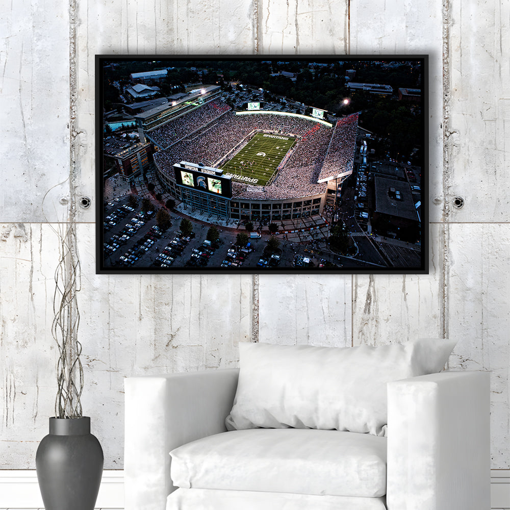 Spartan Stadium in Michigan, Stadium Canvas, Sport Art, Framed Canvas Print Wall Art, Floating Frame