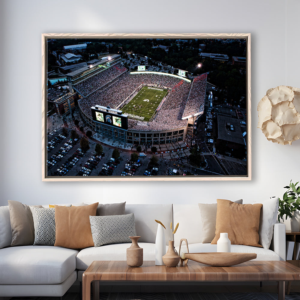 Spartan Stadium in Michigan, Stadium Canvas, Sport Art, Framed Canvas Print Wall Art, Floating Frame