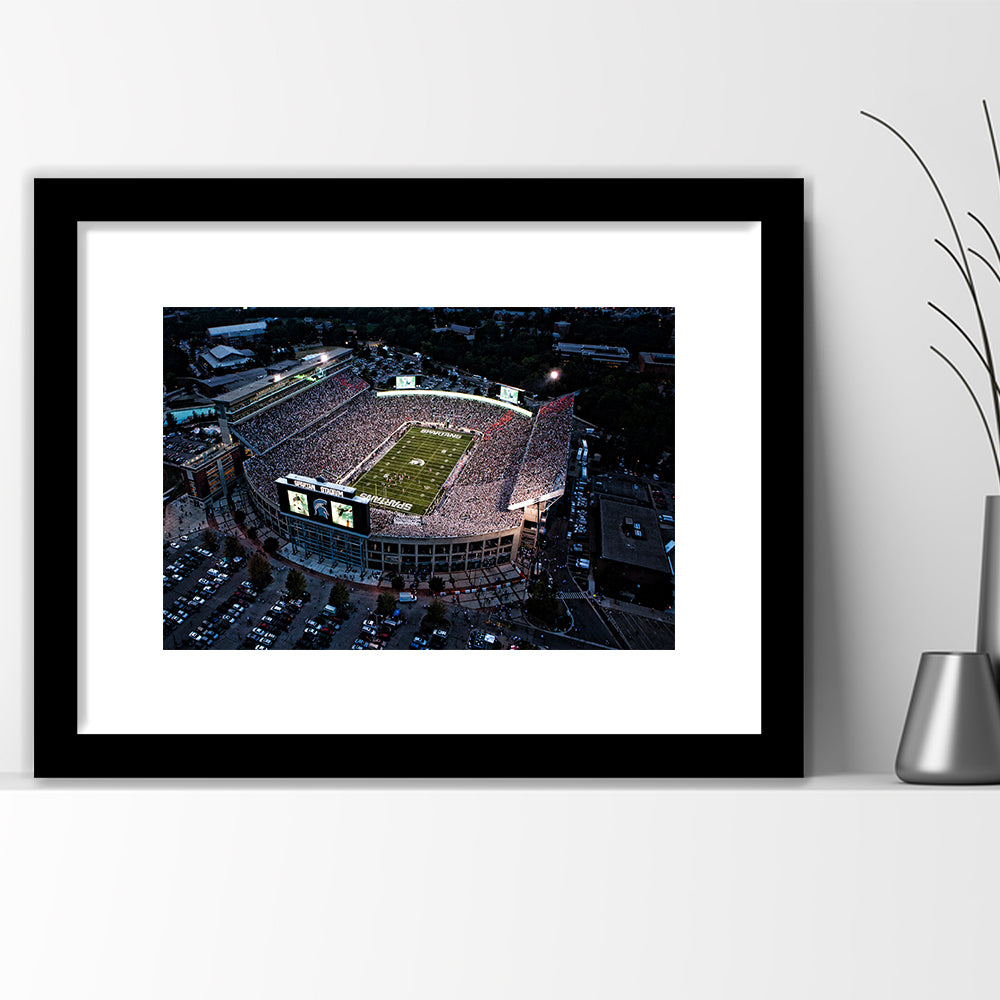 Spartan Stadium in Michigan, Stadium Canvas, Sport Art, Gift for him, White Border Framed Art Print Wall Decor
