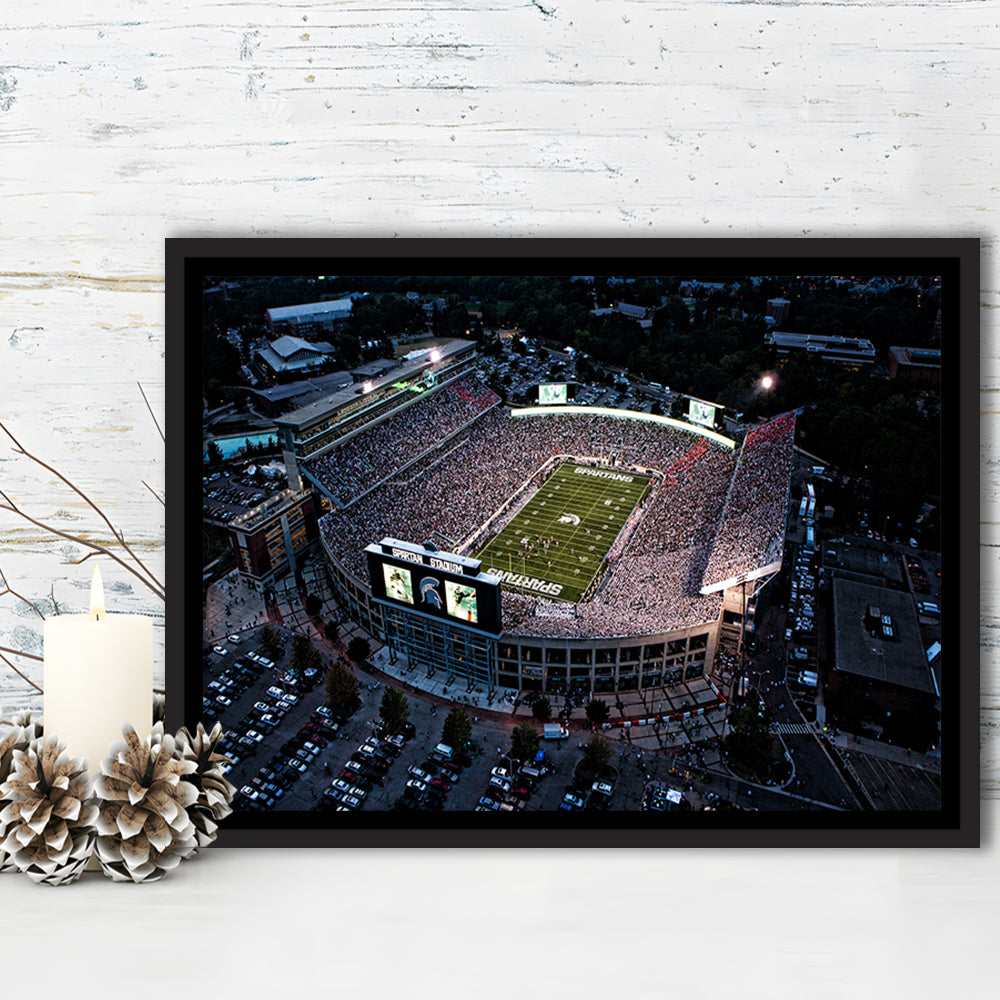 Spartan Stadium in Michigan, Stadium Canvas, Sport Art, Framed Canvas Print Wall Art, Floating Frame