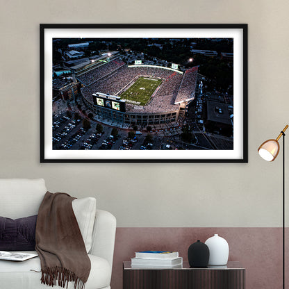 Spartan Stadium in Michigan, Stadium Canvas, Sport Art, Gift for him, White Border Framed Art Print Wall Decor