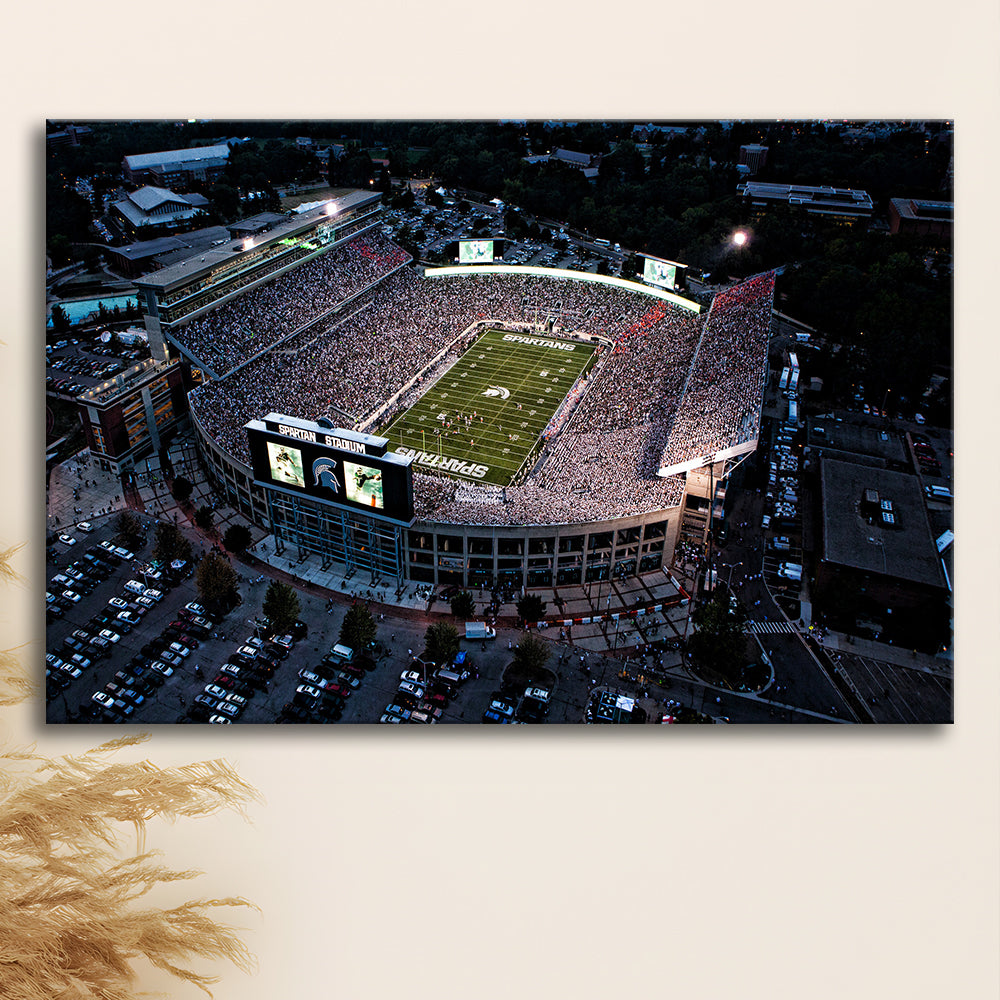 Spartan Stadium in Michigan, Stadium Canvas, Sport Art, Gift for him, Man Cave Decor, Art Print, Canvas Print Wall Art
