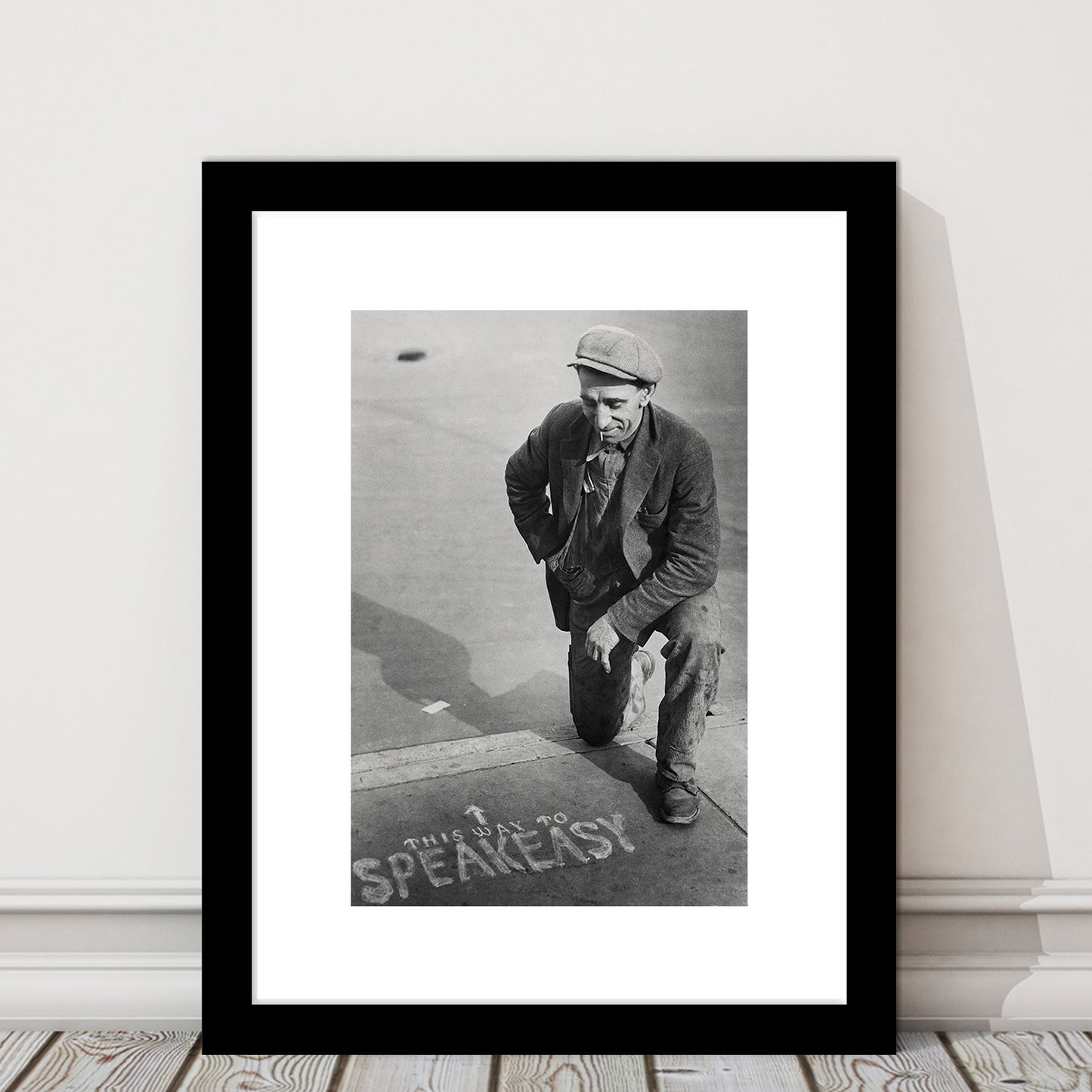 Speakeasy Prohibition Print, Black and White, Bar Cart Print, Prohibition, Framed Art Print White Border Wall Decor