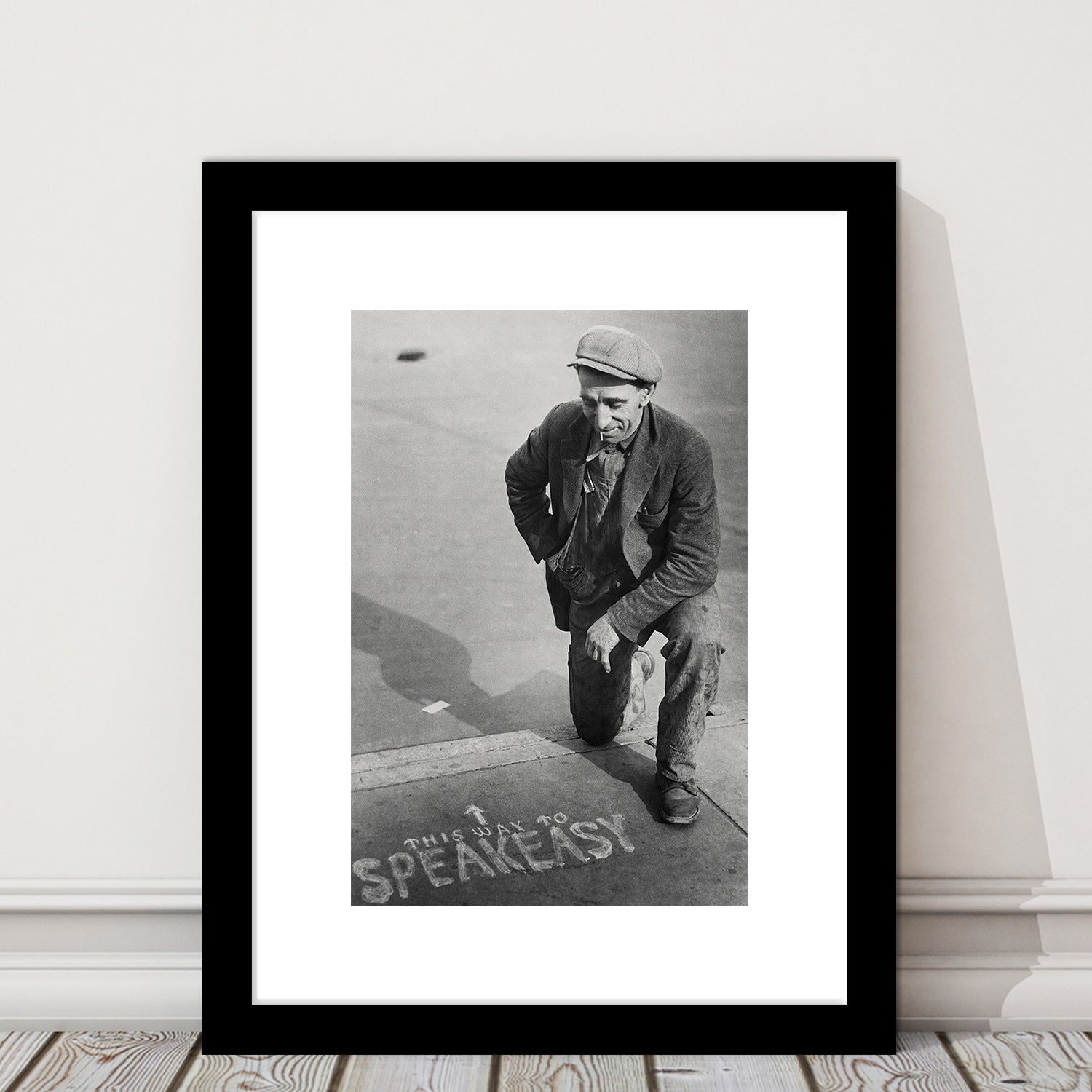 Speakeasy Prohibition Print, Black and White, Bar Cart Print, Prohibition, Framed Art Print White Border Wall Decor