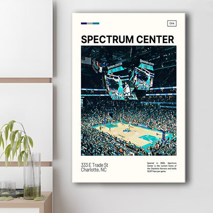 Spectrum Center Print, Charlotte Hornets Stadium Canvas Art, Fan Gifts, Sport Art, Canvas Print Wall Art