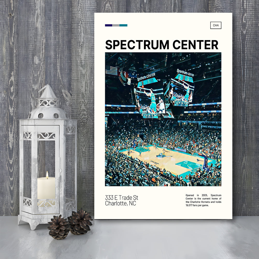Spectrum Center Print, Charlotte Hornets Stadium Canvas Art, Fan Gifts, Sport Art, Canvas Print Wall Art