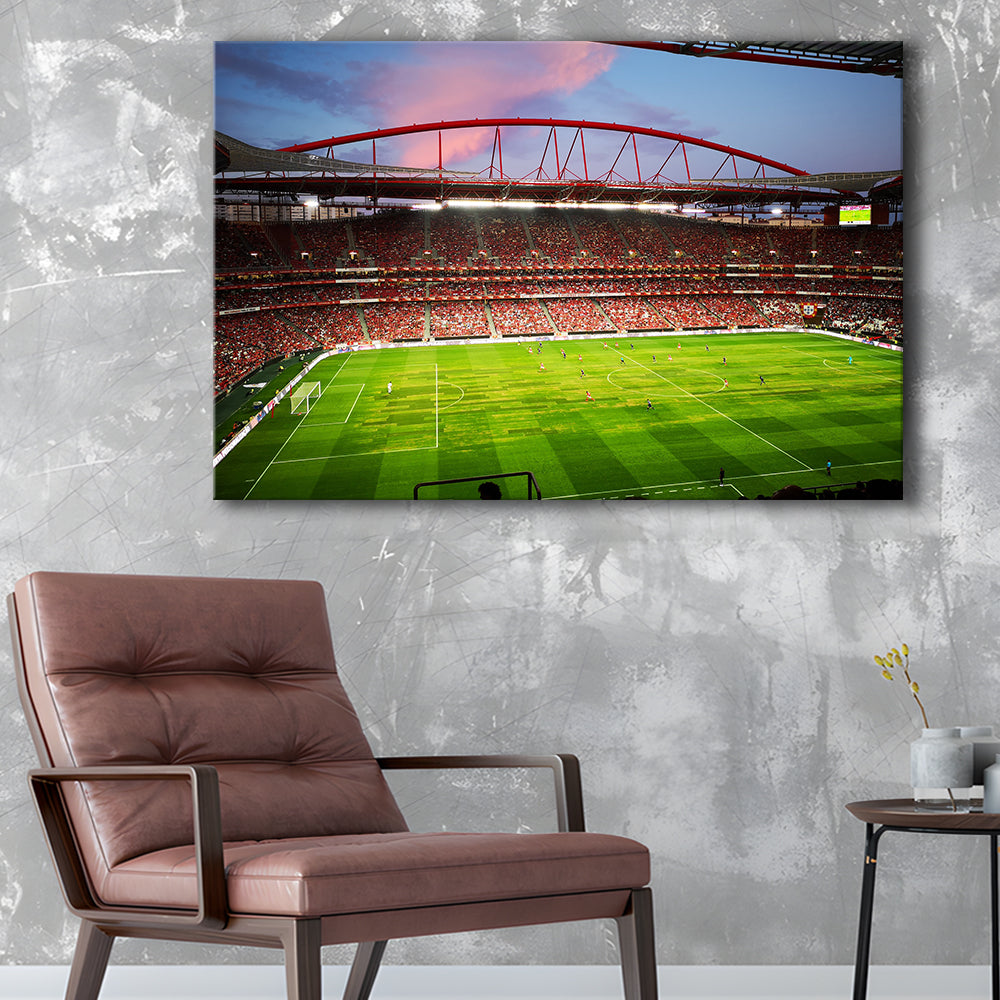 Sport Lisboa e Benfica, Stadium Canvas, Sport Art, Gift for him, Man Cave Decor, Art Print, Canvas Print Wall Art