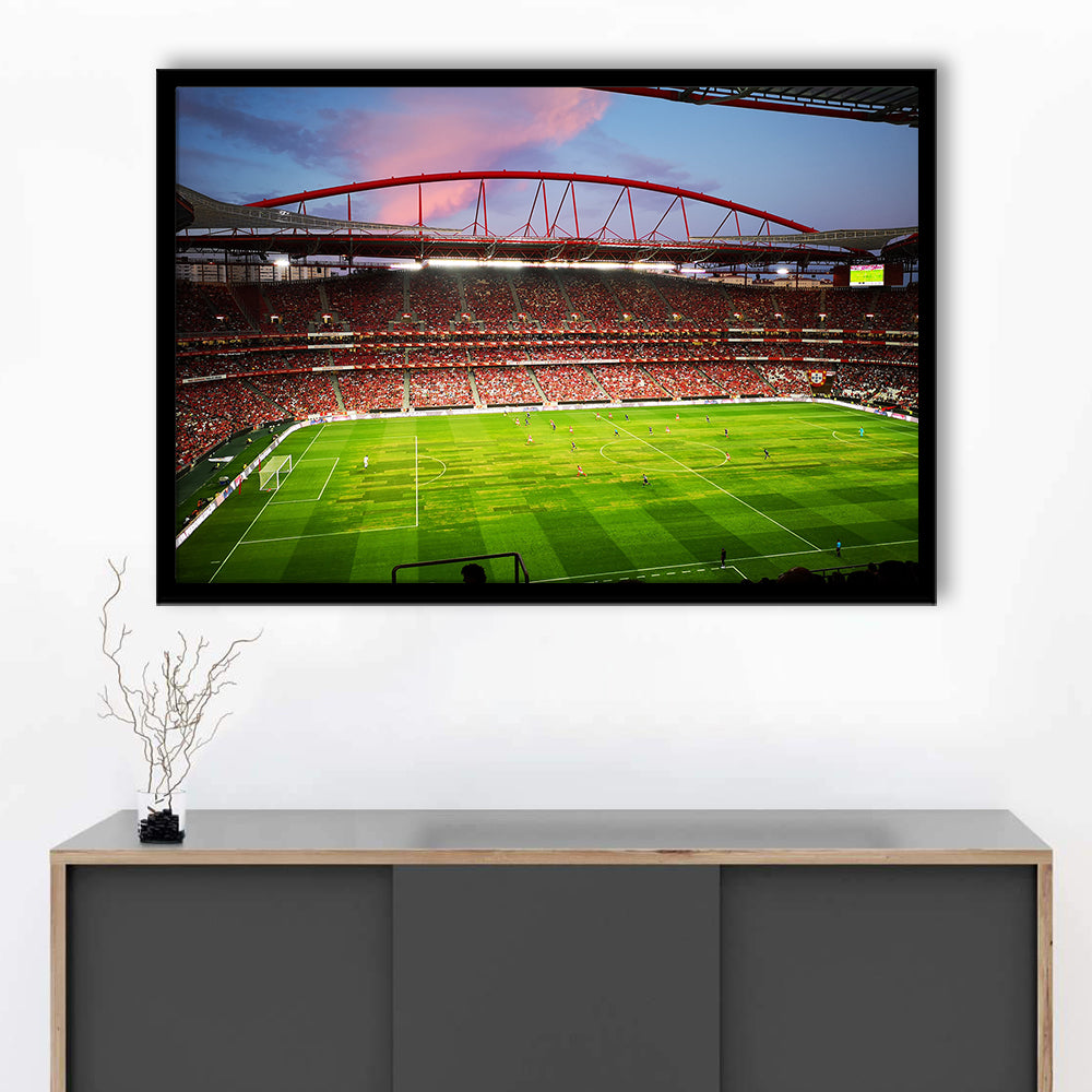 Sport Lisboa e Benfica, Stadium Canvas, Sport Art, Gift for him, Framed Art Print Wall Decor, Picture Framed