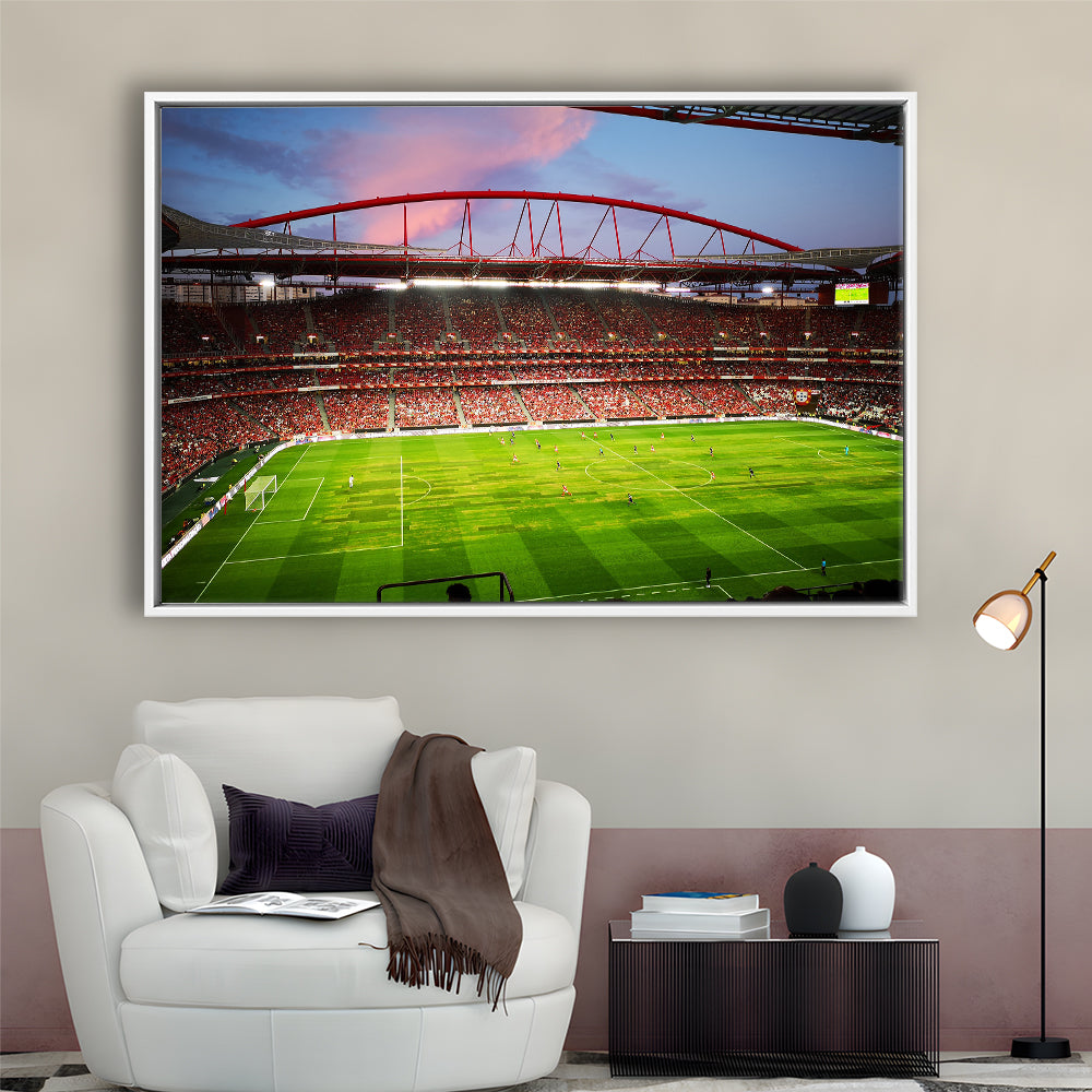 Sport Lisboa e Benfica, Stadium Canvas, Sport Art, Framed Canvas Print Wall Art, Floating Frame