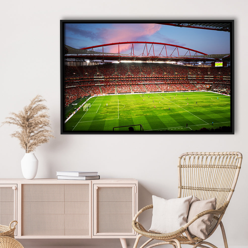 Sport Lisboa e Benfica, Stadium Canvas, Sport Art, Framed Canvas Print Wall Art, Floating Frame