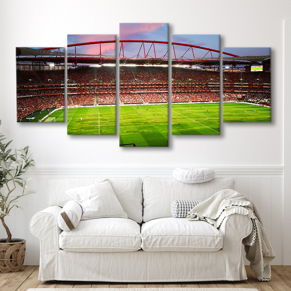 Sport Lisboa e Benfica, Stadium Canvas, Sport Art, Gift for him, 5 Panel, Large Canvas, Canvas Print Wall Art