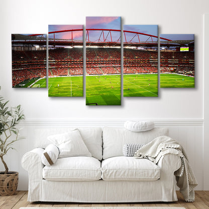 Sport Lisboa e Benfica, Stadium Canvas, Sport Art, Gift for him, 5 Panel, Large Canvas, Canvas Print Wall Art