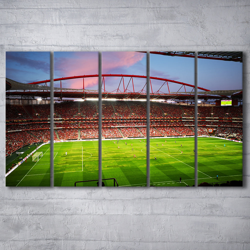 Sport Lisboa e Benfica, Stadium Canvas, Sport Art, 5 Panel B, Extra Large Canvas, Canvas Print Wall Art