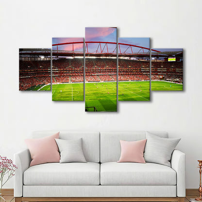Sport Lisboa e Benfica, Stadium Canvas, Sport Art, Gift for him, 5 Panel, Large Canvas, Canvas Print Wall Art