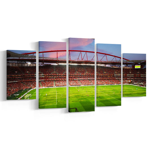 Sport Lisboa e Benfica, Stadium Canvas, Sport Art, Gift for him, 5 Panel, Large Canvas, Canvas Print Wall Art