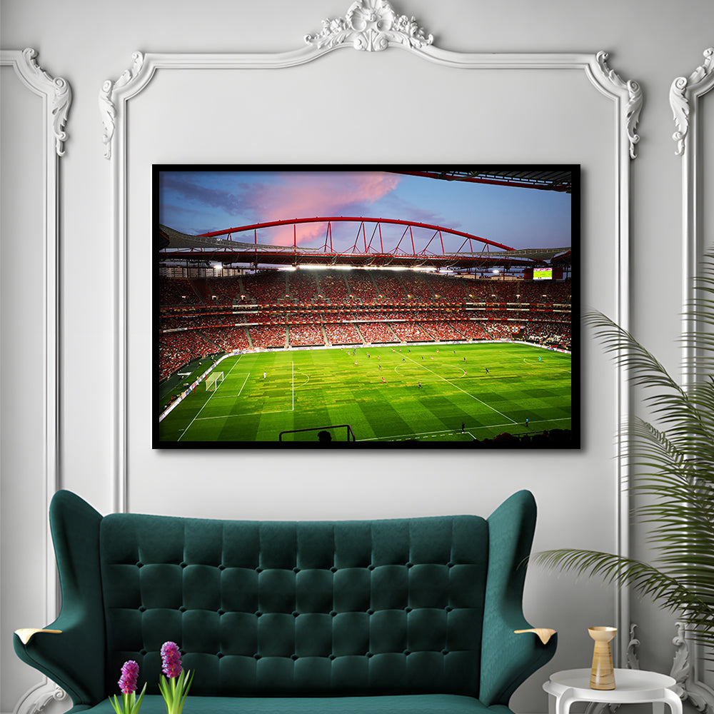Sport Lisboa e Benfica, Stadium Canvas, Sport Art, Gift for him, Framed Art Print Wall Decor, Picture Framed
