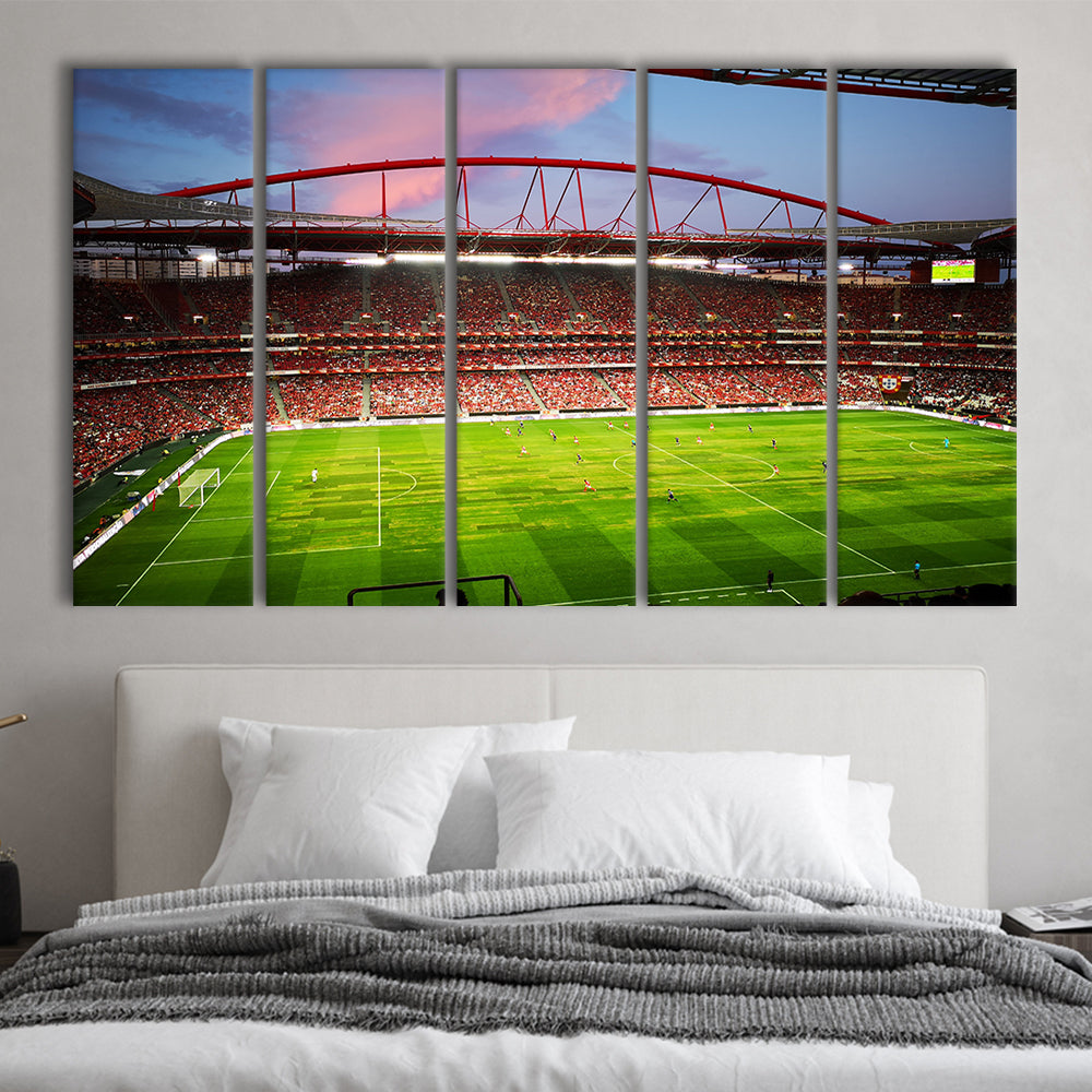 Sport Lisboa e Benfica, Stadium Canvas, Sport Art, 5 Panel B, Extra Large Canvas, Canvas Print Wall Art