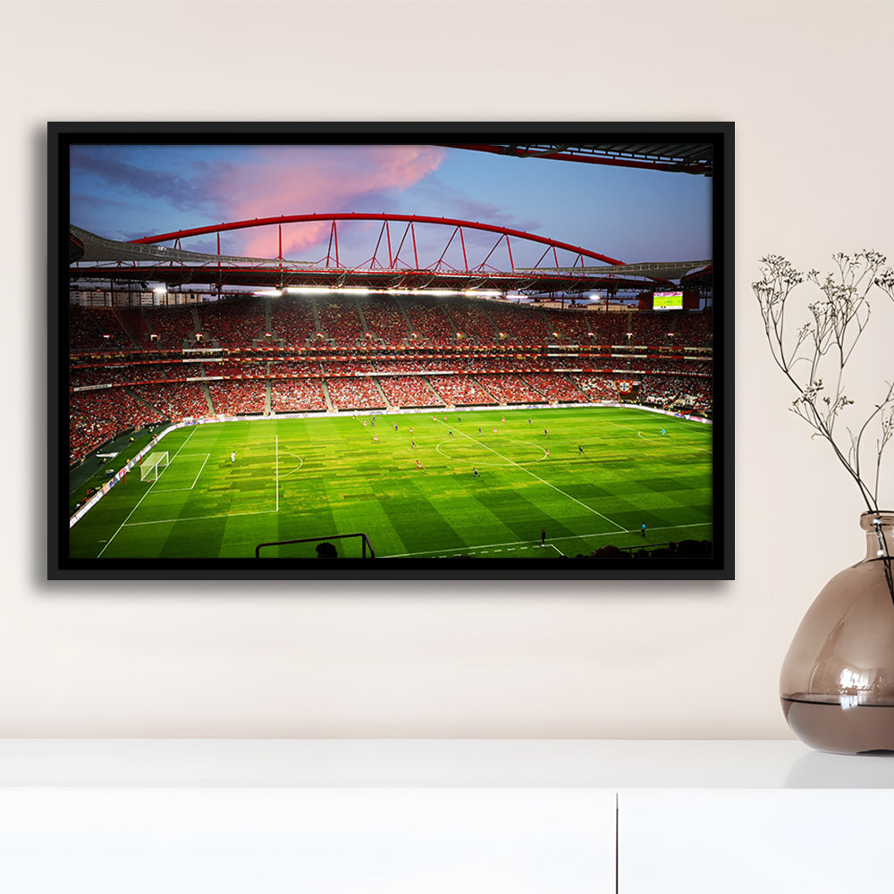 Sport Lisboa e Benfica, Stadium Canvas, Sport Art, Framed Canvas Print Wall Art, Floating Frame