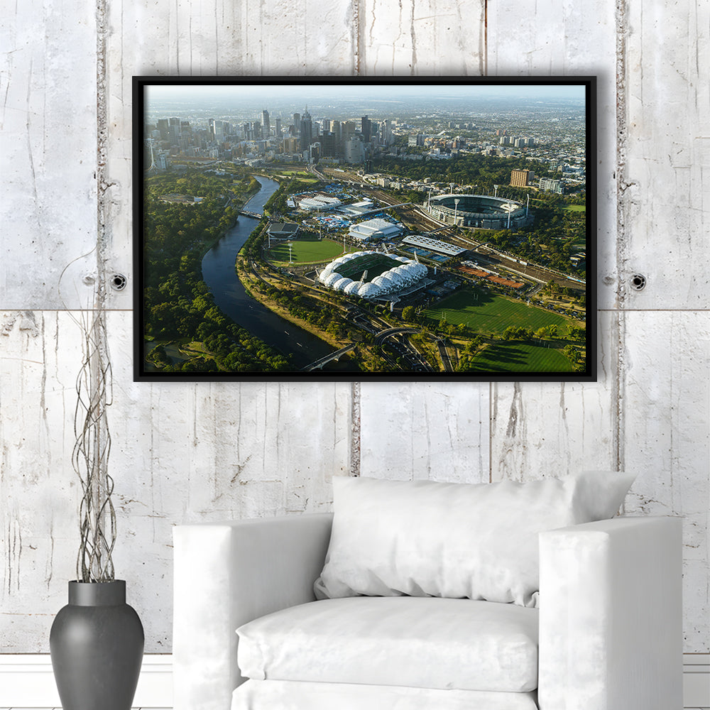 Sports Melbourne Cricket Ground, Stadium Canvas, Sport Art, Framed Canvas Print Wall Art, Floating Frame