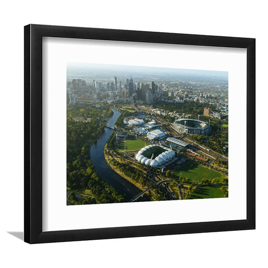 Sports Melbourne Cricket Ground, Stadium Canvas, Sport Art, Gift for him, White Border Framed Art Print Wall Decor