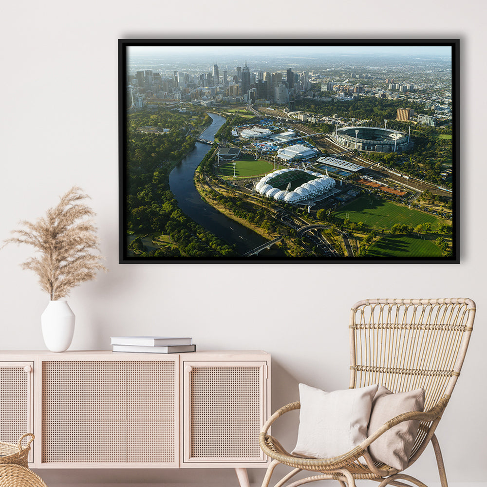 Sports Melbourne Cricket Ground, Stadium Canvas, Sport Art, Framed Canvas Print Wall Art, Floating Frame