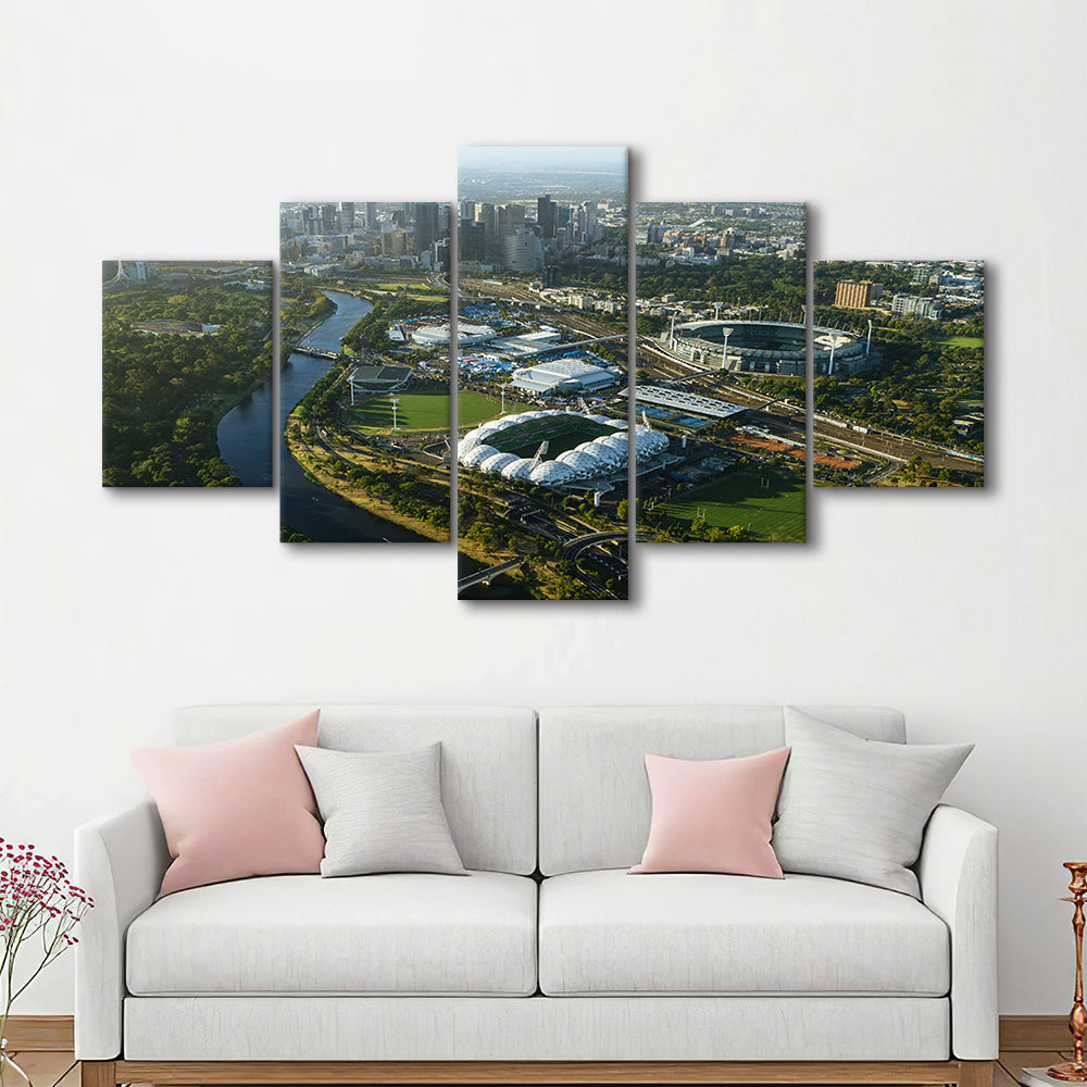 Sports Melbourne Cricket Ground, Stadium Canvas, Sport Art, Gift for him, 5 Panel, Large Canvas, Canvas Print Wall Art