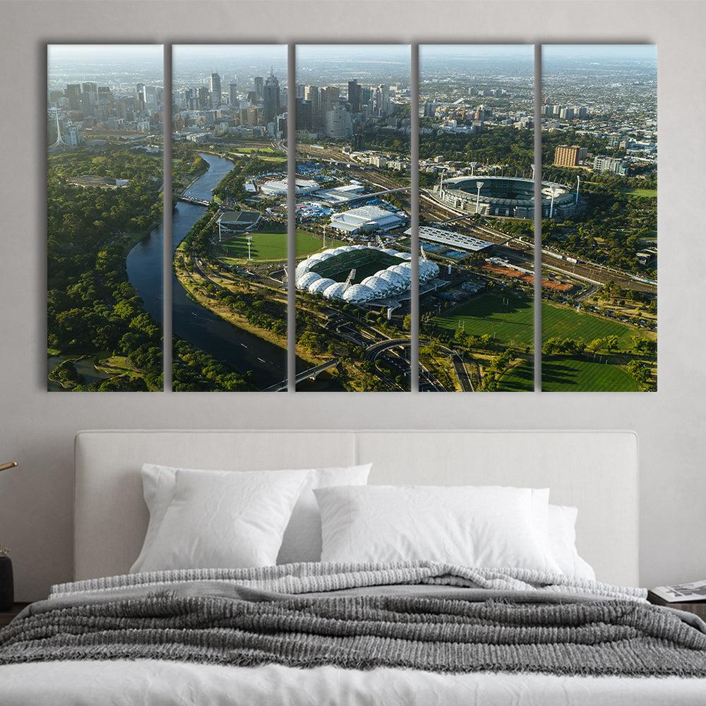 Sports Melbourne Cricket Ground, Stadium Canvas, Sport Art, 5 Panel B, Extra Large Canvas, Canvas Print Wall Art