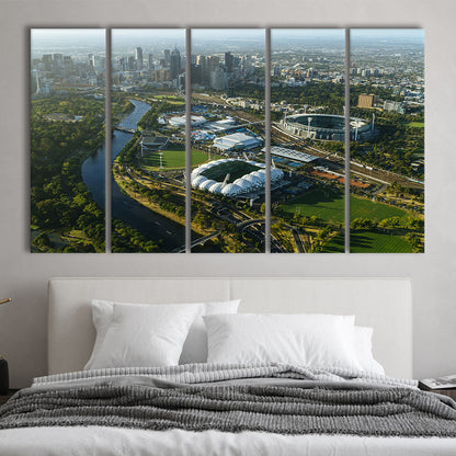 Sports Melbourne Cricket Ground, Stadium Canvas, Sport Art, 5 Panel B, Extra Large Canvas, Canvas Print Wall Art