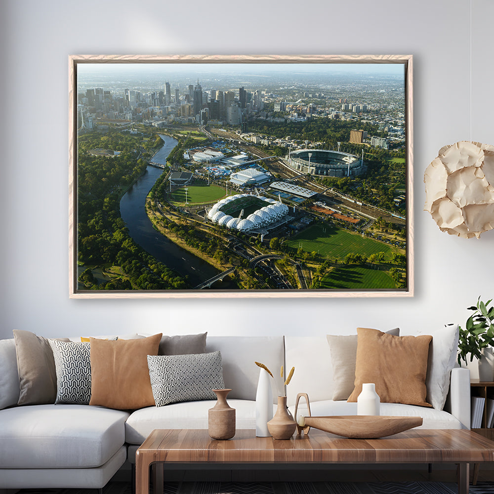 Sports Melbourne Cricket Ground, Stadium Canvas, Sport Art, Framed Canvas Print Wall Art, Floating Frame