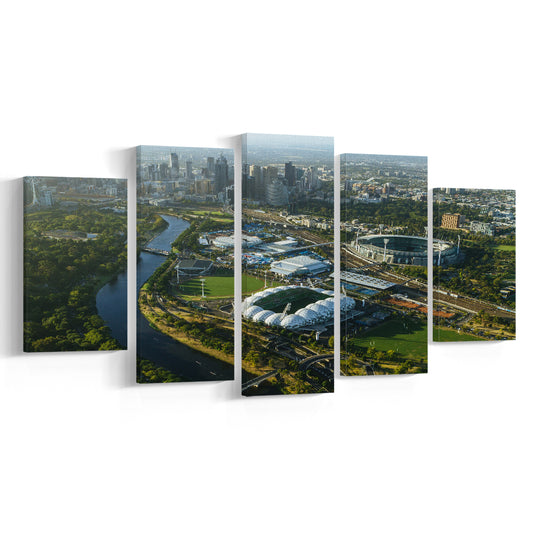 Sports Melbourne Cricket Ground, Stadium Canvas, Sport Art, Gift for him, 5 Panel, Large Canvas, Canvas Print Wall Art