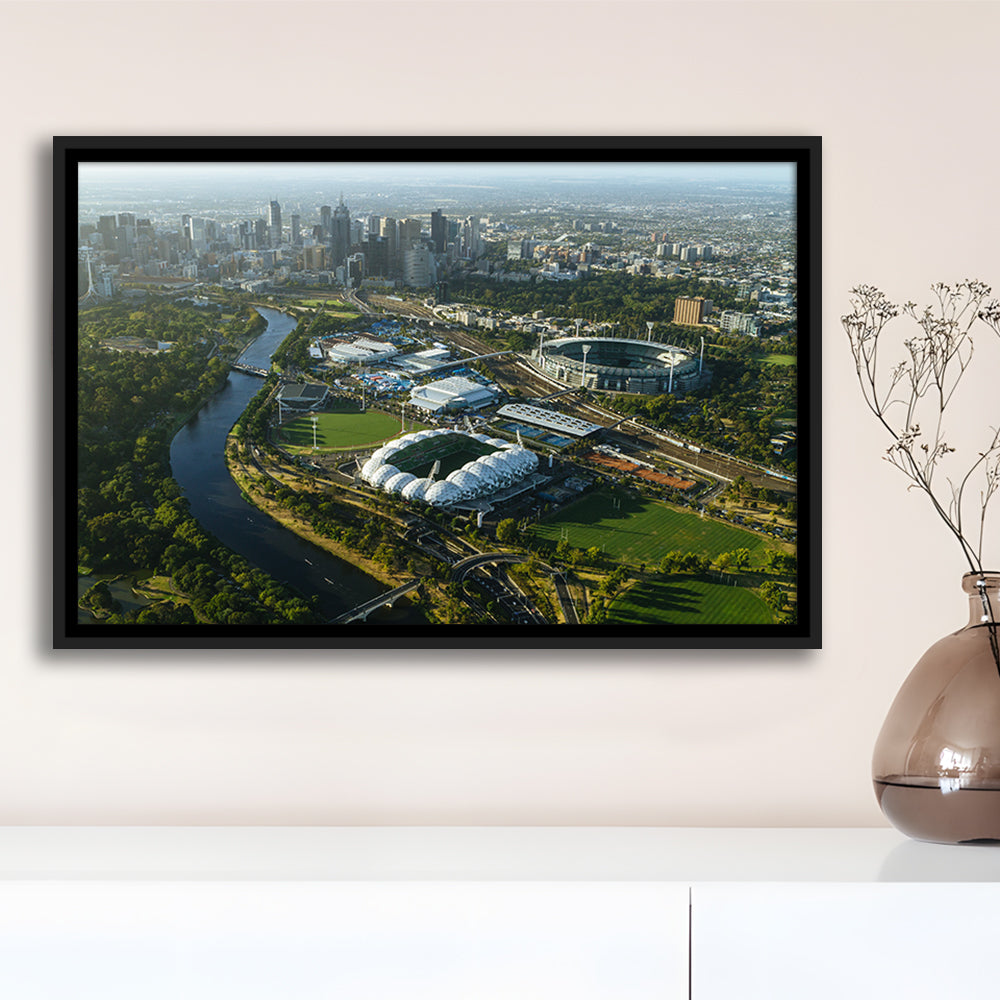 Sports Melbourne Cricket Ground, Stadium Canvas, Sport Art, Framed Canvas Print Wall Art, Floating Frame