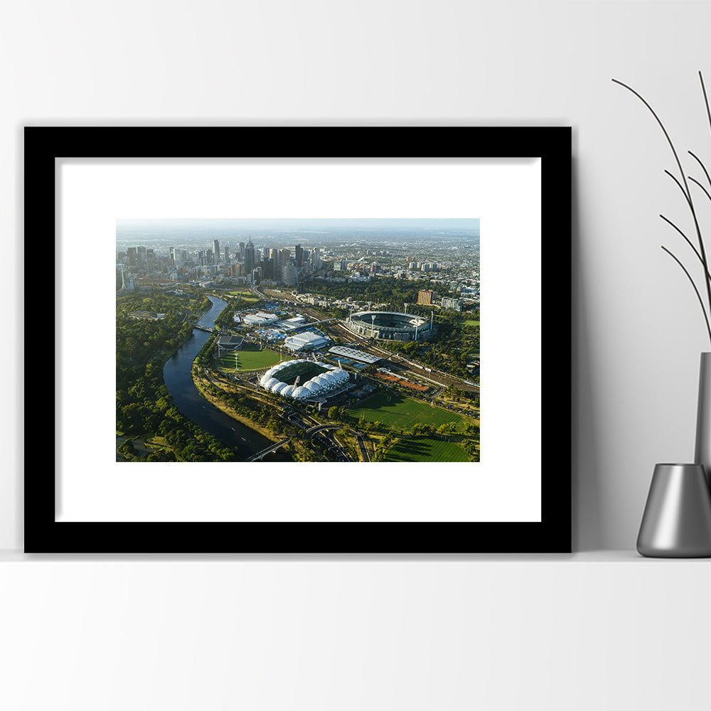 Sports Melbourne Cricket Ground, Stadium Canvas, Sport Art, Gift for him, White Border Framed Art Print Wall Decor