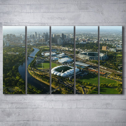 Sports Melbourne Cricket Ground, Stadium Canvas, Sport Art, 5 Panel B, Extra Large Canvas, Canvas Print Wall Art