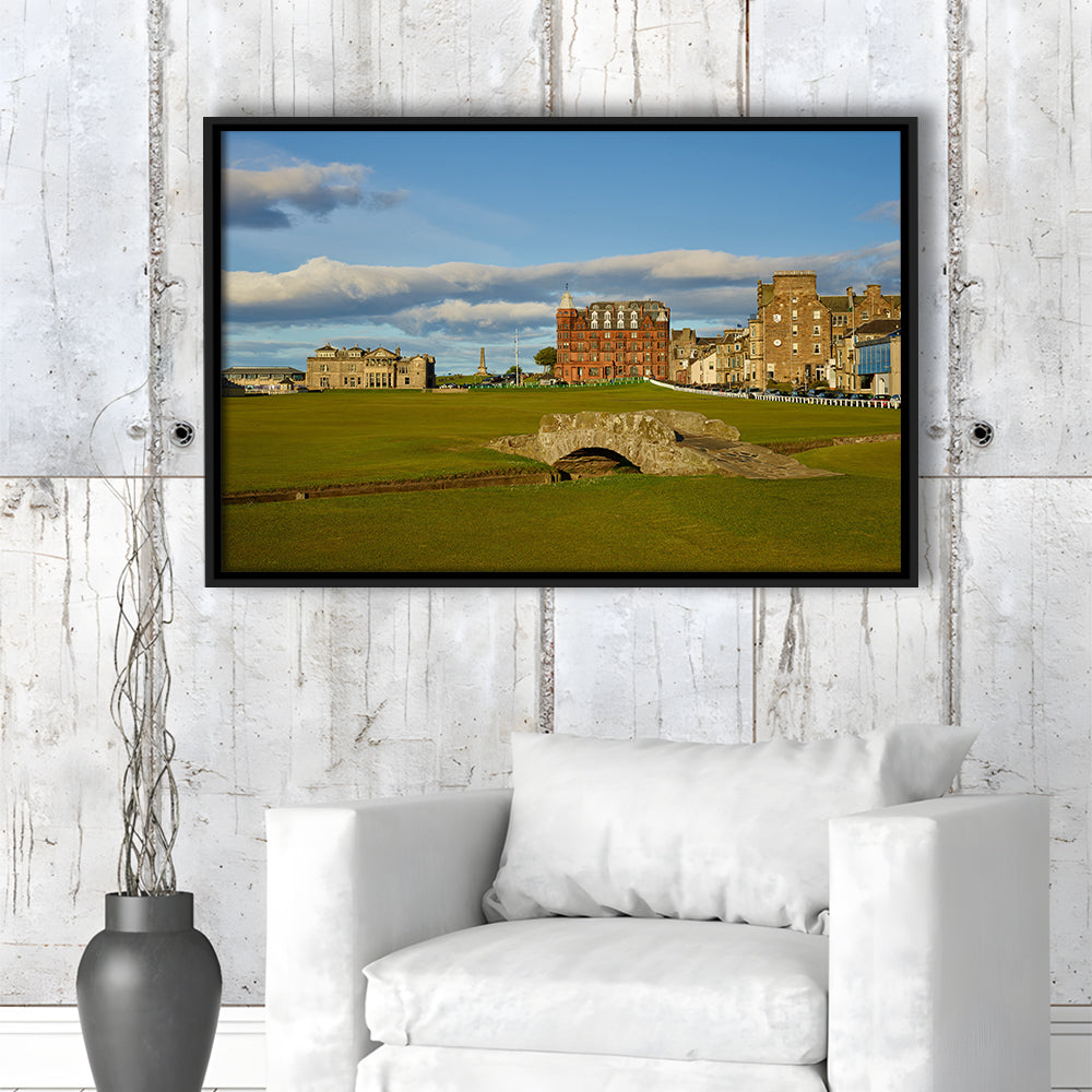 St Andrews Golf Club,Old Course Hole 18, St Andrews, Scotland, Floating Framed Canvas Print Wall Art