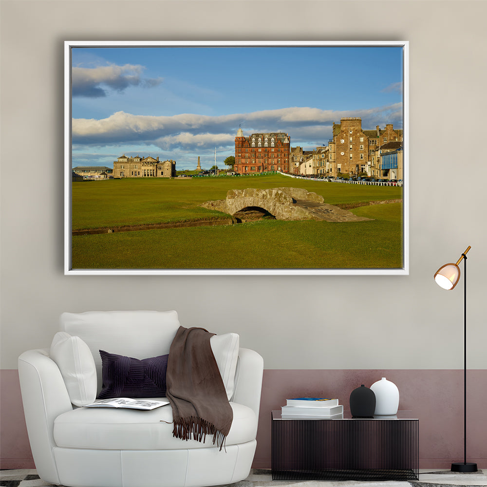 St Andrews Golf Club,Old Course Hole 18, St Andrews, Scotland, Floating Framed Canvas Print Wall Art
